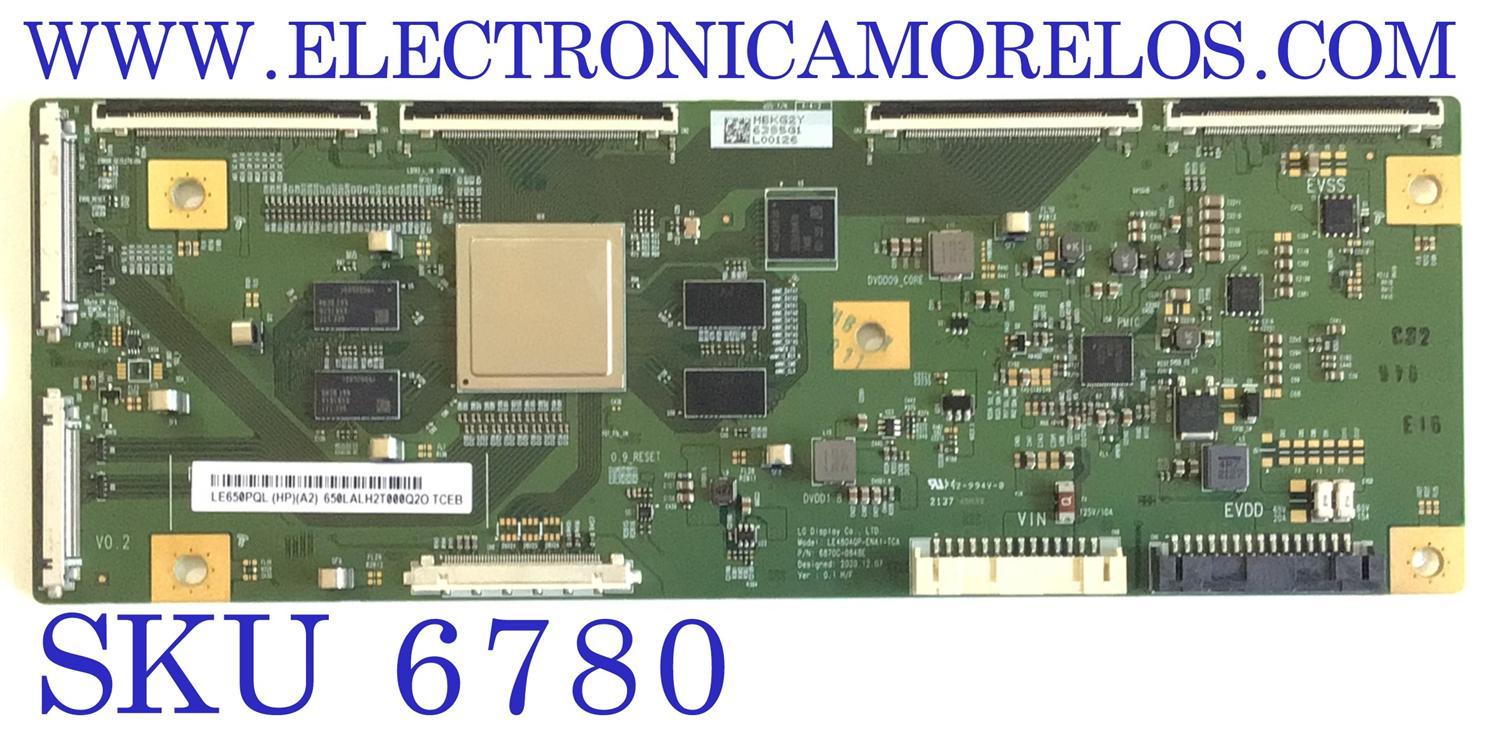T-CON PARA TV SONY / NUMERO DE PARTE 6871L-6385G / 6870C-0848E / LE650PQL / MODELO XR-65A90J / XR65A90J / XR-65A80J / XR65A80J